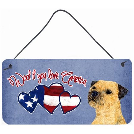 CAROLINES TREASURES Woof If You Love America Border Terrier Wall and Door Hanging Prints SS5047DS612